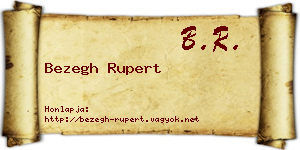 Bezegh Rupert névjegykártya